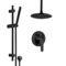 Matte Black Ceiling Shower System with 8
